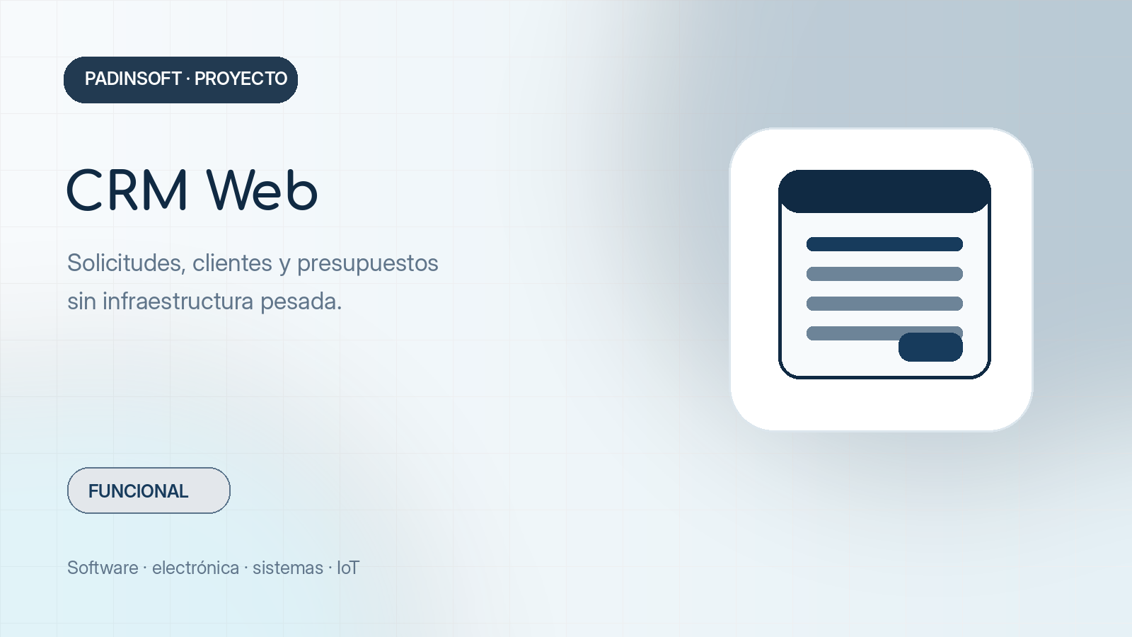 Portada gráfica del proyecto CRM Web