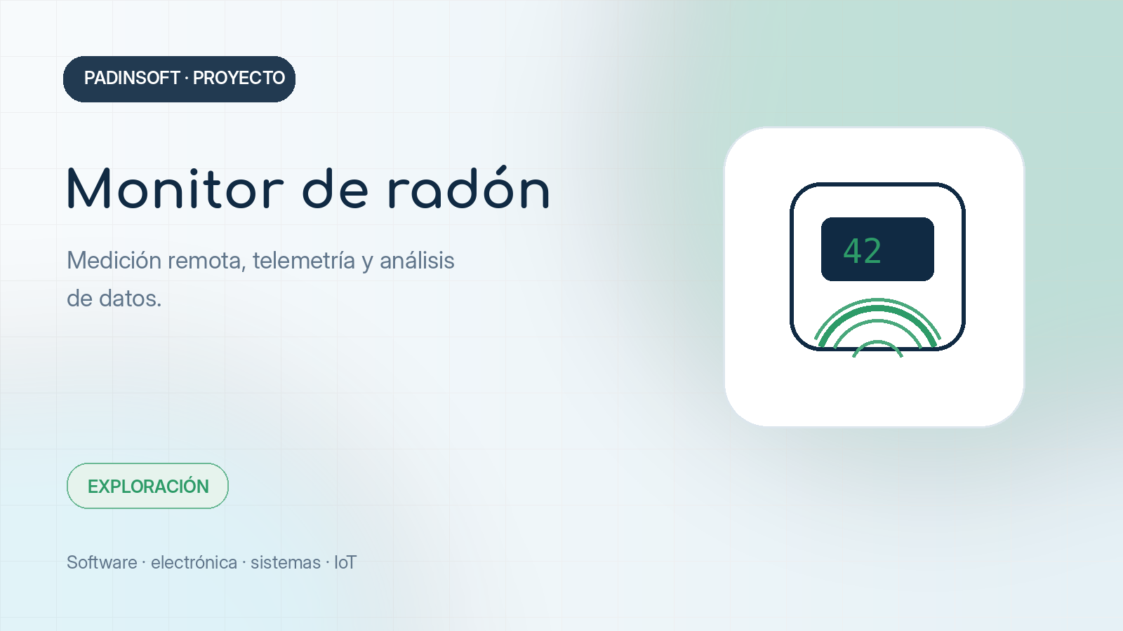 Portada gráfica del proyecto Monitor de radón